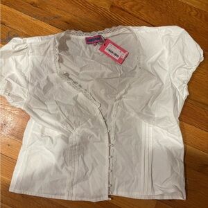 Edikted White Lace Trim Blouse